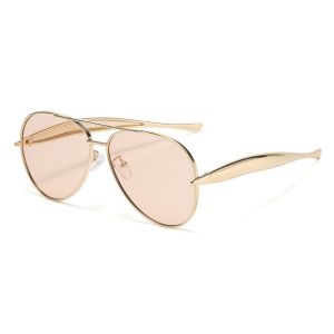 AU New metal toad-shaped sunglasses retro plain sunglasses high-end womens street style sunglasses