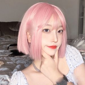 Amazon European and American fashion wig short hair Bobo head Internet celebrity handsome short straight hair modified face wig