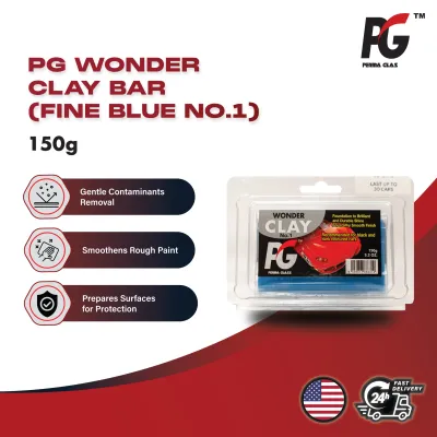 Perma Glass PG Wonder Clay Bar (Fine Blue No. 1) (150g) | Paintwork Cleaner Surface Contaminant Remover Car Detailing