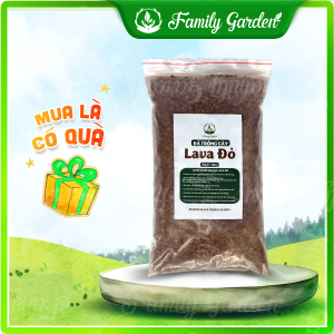 Túi 1Kg - Đá nham thạch đá lava đỏ /đen - Size 3-6mm | Giá thể trồng sen đá bonsai I Độc quyền Family Garden