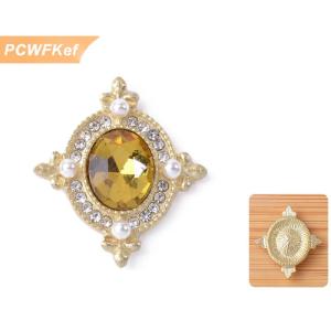 【PCWFKef】 21x24mm kim loại flatback Rhinestone nút giày quần áo đồ trang trí Handmade DIY trang sức phụ kiện