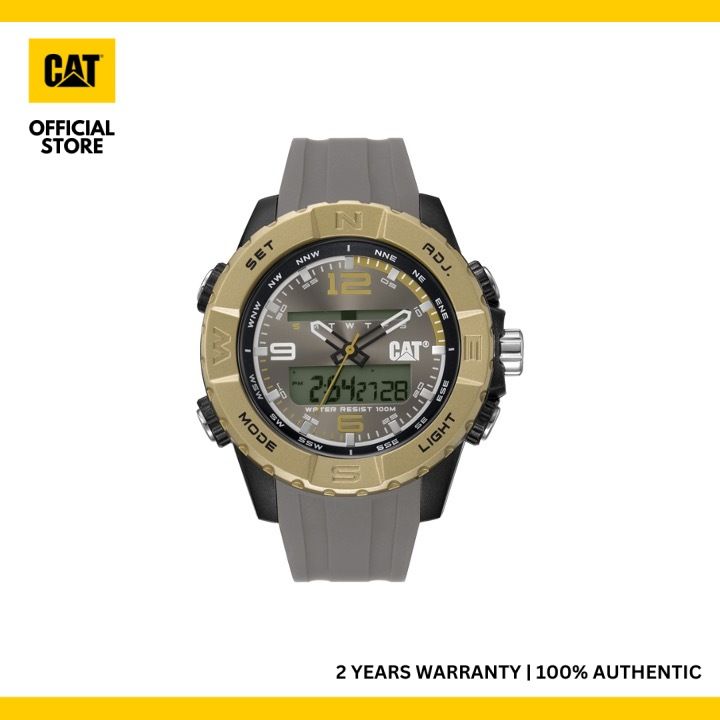 Caterpillar Cardiff MG-164-29-537 Light Grey Silicone Ana-digit Watch | 49MM | 2Y Warranty | 10ATM