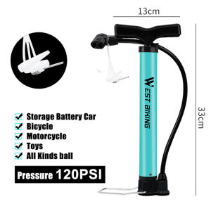 Bơm Xe Đạp WEST BIKING 120PSI Bơm Di Động Áp Suất Cao Với Áp Kế Nhỏ Bơm Xe Đạp Leo Núi