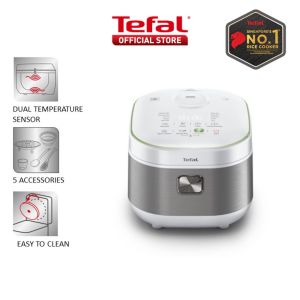 Tefal Healthy & Tasty Plus Induction Fuzzy Logic Rice Cooker 1.5L RK8621- Low Gi 12 Programs Removeable Inner Lid 8 Cups