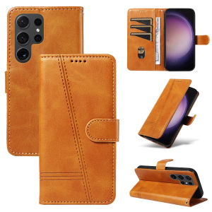 Emboss Lines Cards Solt Wallet Book Flip Leather Case For Samsung Galaxy S24 Ultra S23 Plus S22 S21 A55 A35 A25 A15 A14 Cover