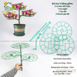 Bộ khung trồng hoa 10 giờ 3 tầng giá đỡ chậu cây nhựa bền dễ lắp ráp