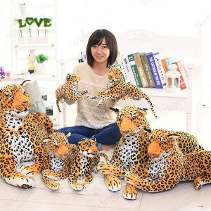 Realistic Giant Lion Leopard Cheetah Animal Doll Plush Animal Stuffed Soft Toy Birthday Valentine Christmas Gift 仿真豹子公仔