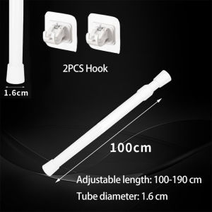 50-190cm Adjustable No Drill Telescopic Tension Rod Heavy Duty for Shower Curtain Closet Window