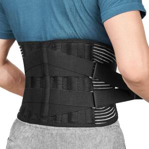 Back Braces for Lower Back Pain Relief with 6 Stays Breathable Back Support Belt for Men/Women for work Anti-skid lumbar support belt with 16-hole Mesh for sciatica