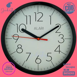 Jam Dinding Quartz Minimalis Putih Alari AL1188 Hiasan Kamar BestSeller Besar