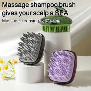 Wet and dry shampoo brush scrubs and massages your scalp