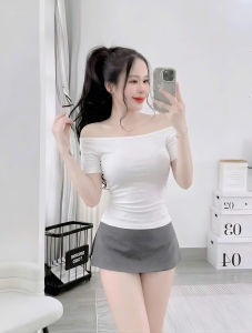 Áo trễ vai tay ngắn KVYBODY A51 chất thun cotton borip lụa dày mịn co giãn thích hợp mặc ở nhà đi chơi đi dạo đi du lịch