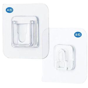 🇸🇬【SG stock】Wall Hooks Hanger Double-sided Self Adhesive Wall Hooks for Kitchen Bathroom Living Room Wall Mounted Rack Organizer Storage Holder Tools Double-Sided Adhesive Wall Hooks Hanger Strong Transparent Suction Cup Wall Holder For Kitchen