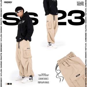ZEROBOY - NYLON CARGO PANTS “ คาร์โก้ผ้าไนล่อน “