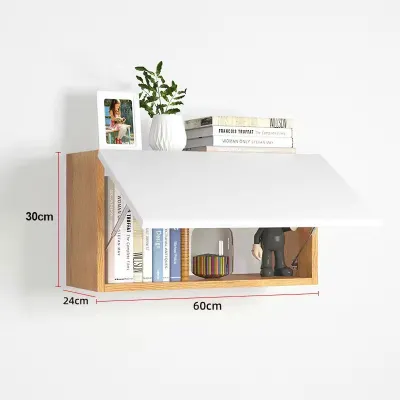 Homelife Floating Wall Mounted Shelf Multipurpose Locker Modern Minimalist Solid Wood Wall Cabinet