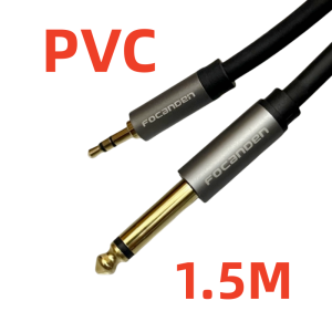 3.5 mm Stereo to 6.35 mm Mono Audio Cable 24K Gold-Plated Plated Terminal Zinc Alloy Housing 3.5mm 1/8" Male TRS to 6.35mm 1/4" Male Mono TRS  Stereo AUX Cable