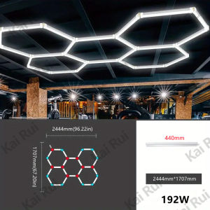 Garage Light Hexagon Lights Lamp 220V LED Tube Honeycomb Ceiling Lighting For Auto Car Body Repair LED Workshop
