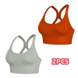 2PCS Gym Bra Seamless Bra Sports Wanita Tanpa Kawat Sport Bh Wireless Sport Bra 2021