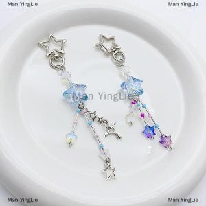 [COD] Man YingLie Kawaii Sweet Star Bow Phone Charms Pendant Cute Butterfly Beaded Handmade Keychain For Women Girls Fashion Bag Decoration Gifts