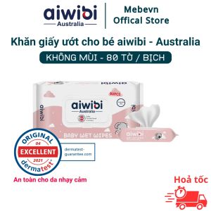 [Voucher 10% toàn gian] Khăn giấy ướt cho bé Aiwibi - Australia khăn ướt cho bé sơ sinh không mùi không kích ứng da