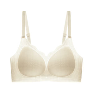 💕Invisible and Traceless💕Liquid Foundation Traceless Underwear for Women in Summer Thin New Vest Style Small Chest Gathered Anti-Sagging Invisible Bra无痕粉底液内衣