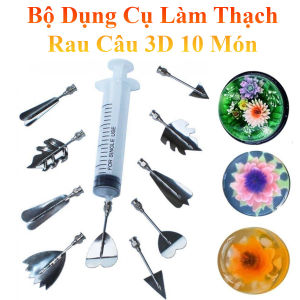 Bộ Dụng Cụ Làm Thạch Rau Câu 3D 10 Món