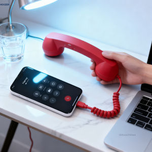 Type C Telephone Shape Handset Retro Wired Headset with Microphone for Android Phones Compatible with Most Type C Devices TP-PH