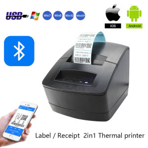 2 inch Bluetooth USB Barcode Label Printer Thermal Sticker Printer 57mm 2 in 1 Printer Support Receipt and Label to Print