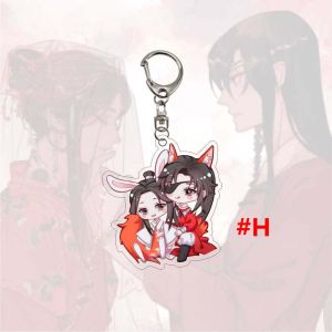 YIDIA อะคริลิค อะนิเมะ Xie Lian หัวเฉิง อุปกรณ์ตกแต่งภายในรถยนต์ ที่ใส่พวงกุญแจ พวงกุญแจ พรเจ้าหน้าที่สวรรค์ พวงกุญแจ Tian Guan Ci Fu