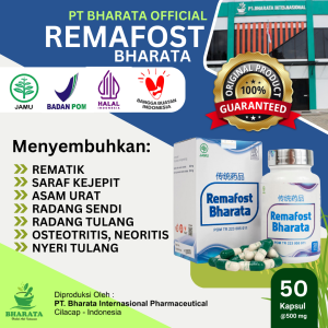 100% ORIGINAL - REMAFOST BHARATA - OBAT HERBAL REMATIK ASAM URAT SARAF KEJEPIT NYERI SENDI TULANG