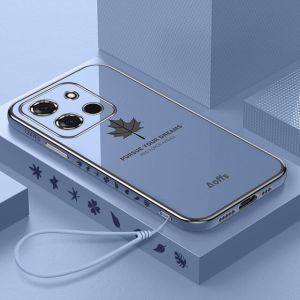 PROMO Case Maple INFINIX SMART 7 ZERO 5G 2023 NOTE 12 2023 HOT 20s HOT 20i HOT 10 PLAY HOT 11 PLAY HOT 11S softcase Silikon Motif Daun BONUS Tali Strap