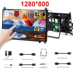 8inch Raspberry Pi HDMI Display Capacitive Touch Display with Raspberry Pi 5/4B High-definition IPS Second DIY Portable Monitor Screen