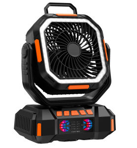 Outdoor camping fan with convenient USB charging wireless remote control powerful airflow tent fan fishing light
