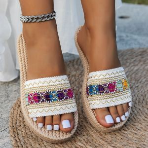 [Free Shipping] 2026 New Style Wedge Heel Sandals For Women Featuring A Woven Jute Rope Design Thick Soles And A Comfortable Platform-Like Style