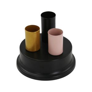 J9YXDU Artistic ic Candle Holder Decorative 3 Holes Three Tube Candle Holder Creative Iron Detachable Candlestick For Living Room