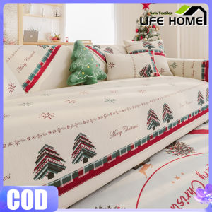 Anti Cat Claw Christmas Snow Neil Sofa Cover 1 2 3 4 Seats Anti Slip And Anti Displacement Four Season Seat Cushion Cover