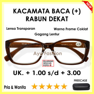 KACAMATA TERBARU - Kacamata Baca (+) Rabun dekat - Tersedia Ukuran (+)1.00 s/d (+)3.00 PRIA WANITA -ENGSEL PER GAGANG LENTUR MURAH TERBARU - FREE KOTAK
