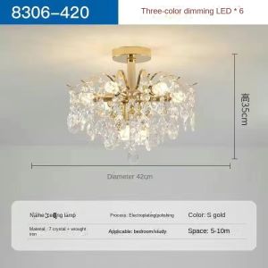 【Free gift + Free bulb】Nordic Gold Ceiling Lights Chandelier Crystal Lighting For Dining Room Large Ceiling Light Fixturmerms Living Room Hotel Hall Decor Lamp