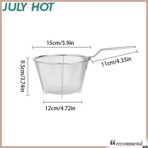 [JULYHOT] French Chip Frying Strainer Basket Stainless Steel Deep Fry Basket Kitchen Round Fryer Wire Mesh With Handle Wire Colander Nets