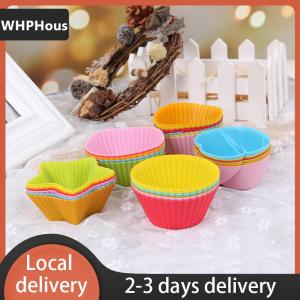[COD] WHPHous Ship within 24 hours 6PCS Silicone Cake Cupcake Cup Cake Tool Bakeware Baking Silicone Mold Cupcake