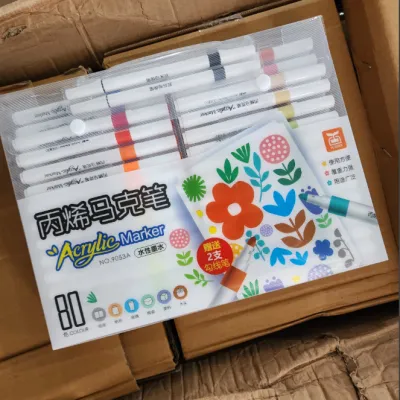 Set 120/80/60/48/36/24 Bút màu ACRYLIC Marker Đầu NHỌN CHỐNG THẤM NƯỚC Không Bị Nhoè Có Thể Vẽ Lên Đồ Vật Nhẵn lau được khi dính lên da