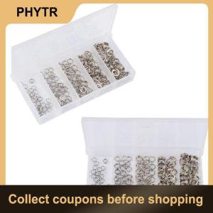 【PHYTR】 200 250Pcs 5 Size Stainless Steel Fishing Split Rings High Strength Large Tensile Force Lure Connector Loop Set Terminal Tackles