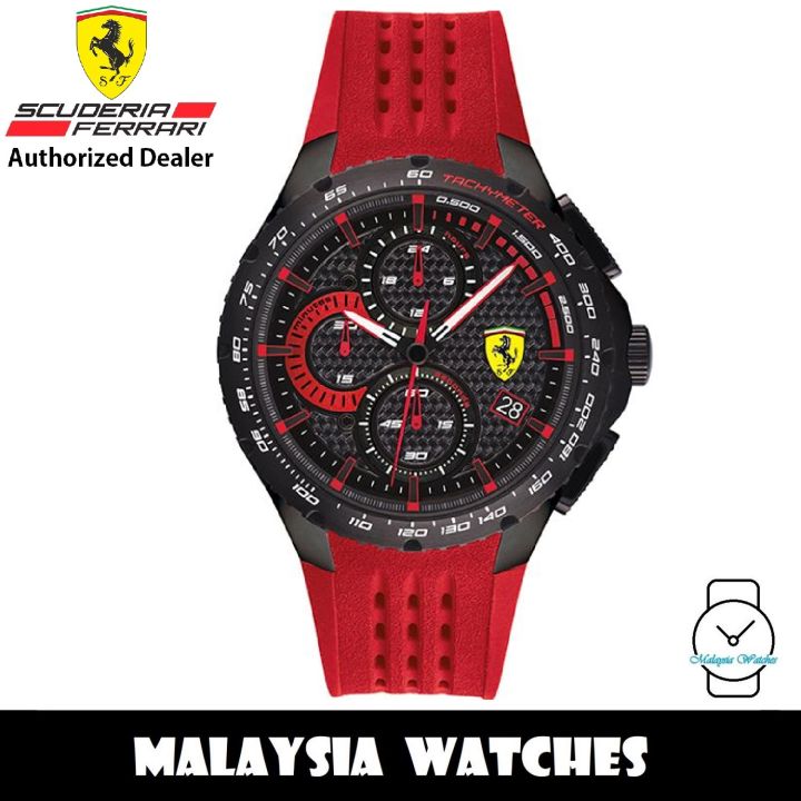 100% Original) Scuderia Ferrari 0830727 Pista Chronograph Black Stainless  Steel Case Red Silicone Strap Men's Watch 830727 (2 Years Scuderia Ferrari  Warranty) | Lazada