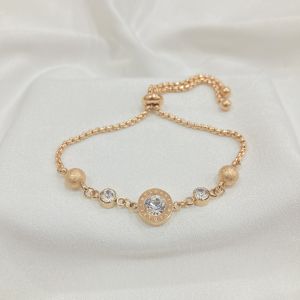 Gelang Serut Berlian Zircon Titanium Anti Karat Gold Fashion Korea