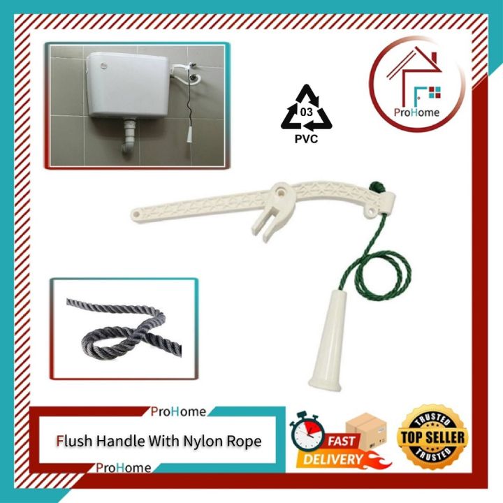 ProHome88 Flush Handle With Nylon Rope For High Level Cistern Toilet ...