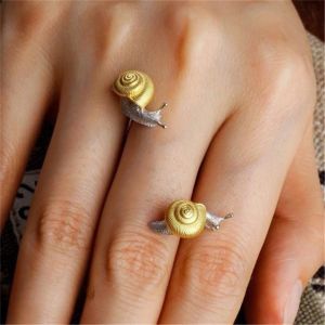 COVIEEZB Có thể điều chỉnh Bông tai hình ốc sên Hợp kim Hài hước Vòng mở ốc sên Ins Tinh tế Trang sức hình ốc sên Hàng ngày