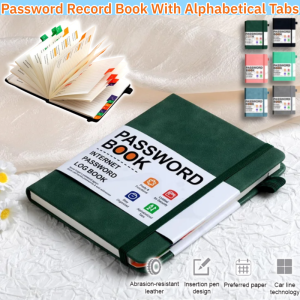 Password Record Book Address Book Journal Notebook with Alphabet Labels and Planning Stickers
