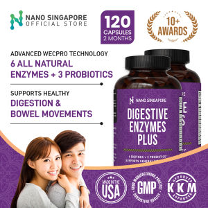 Nano Singapore Digestive Enzyme with Probiotic (60 Capsules) - Gut Wellness Digestion Detox Diet Supports Gut Health Boost Digestion