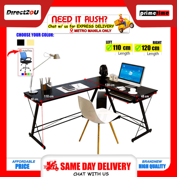 Primetime SOHO L-Shape Home office Computer Gaming Table aesthetic ...