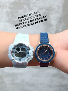 {TOP WATCH 88 } JAM TANGAN WANITA BAY 1 GET 2 DEWASA ATAU REMAJA SPORT CHORONO  KOREA FASHION QUARTZ RABBER ALLOY ANALOG WATCH